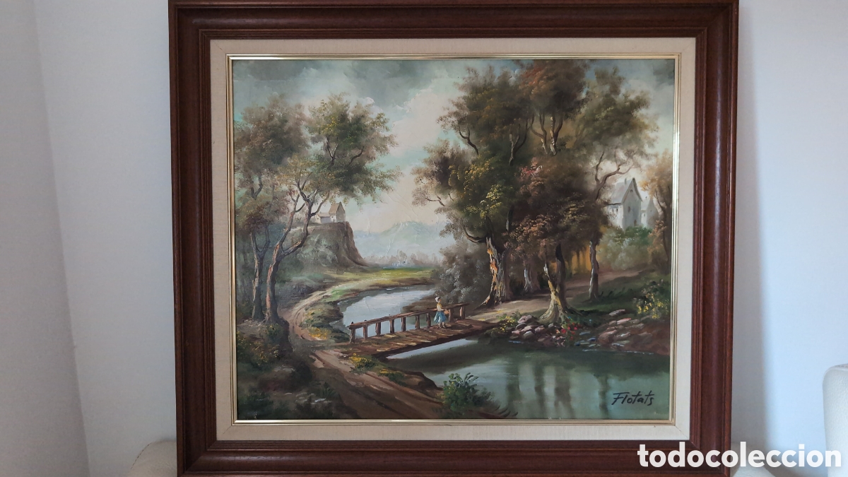Arte: : Cuadro &Oacute;leo original de Llu&iacute;s Flotats - Paisaje Fluvial