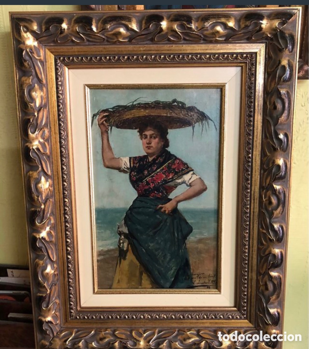 Arte: VICENTE NICOLAU COTANDA(SAGUNTO 1852-BUENOS AIRES 1898) OLEO/tabla medidas 31x19,5 con marco 50x38