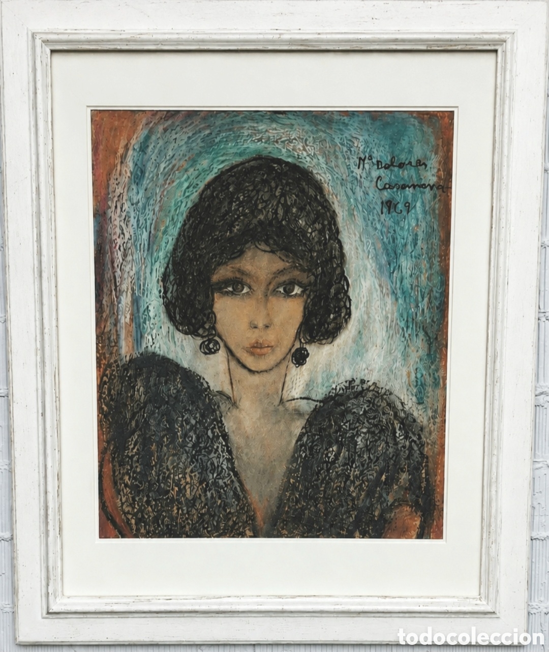 Arte: Maria Dolores Casanova (Almer&iacute;a 1914-Valencia,2007) &rdquo;Autorretrato&rdquo; ceras sobre papel (56 x 48.5)1969