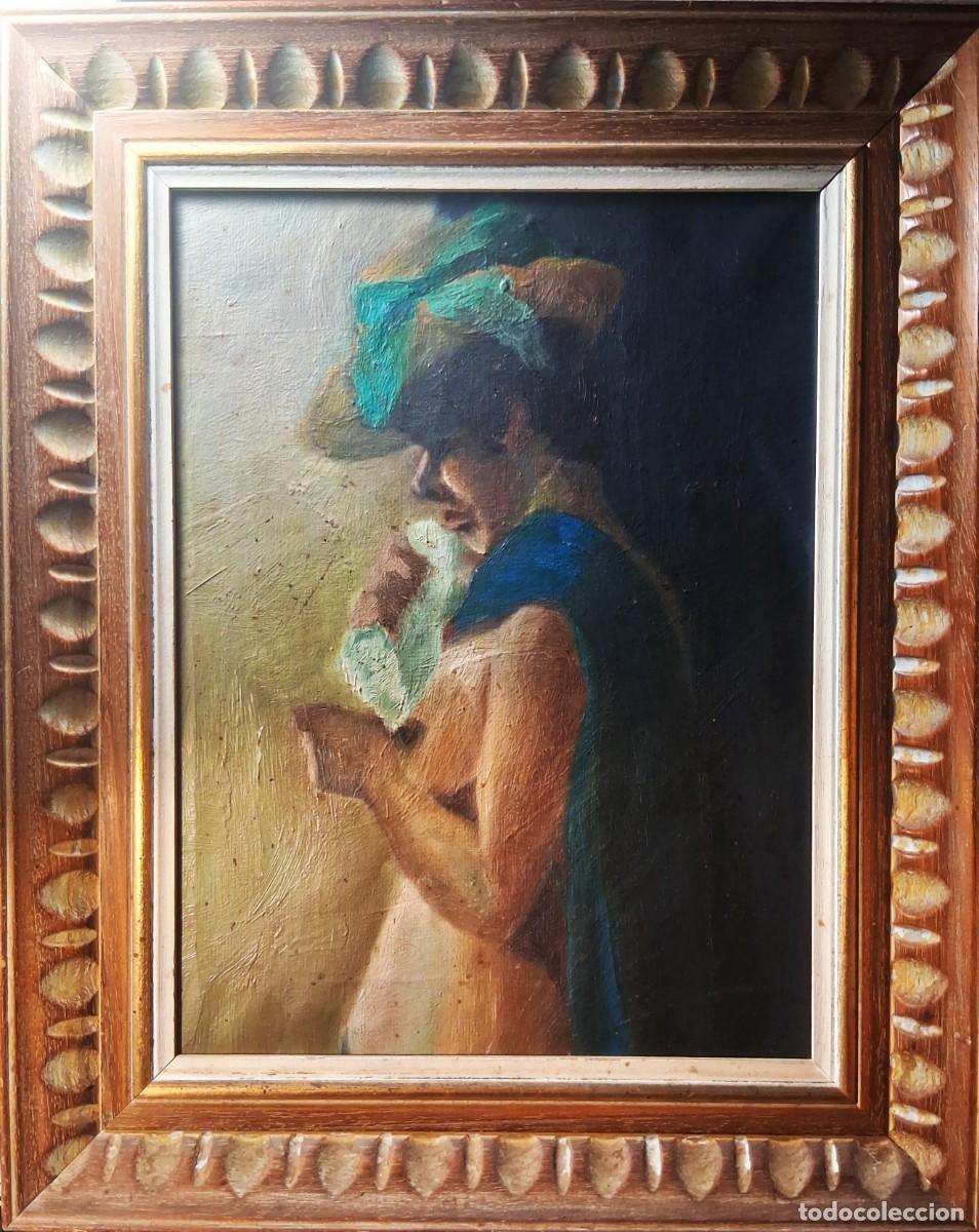 Arte: ALONSO ESCUELA ESPA&Ntilde;OLA S.XX &rdquo;DENUDO MUJER&rdquo; &Oacute;LEO SOBRE LIENZO (41x 30.5) SELLO N&Oacute;VEL MAYOR 1982 VAL