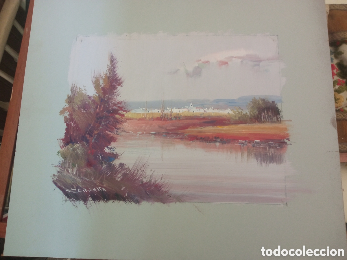 Arte: Bonito &oacute;leo sobre Tablex, firmado Serralta, mide 46x40cm