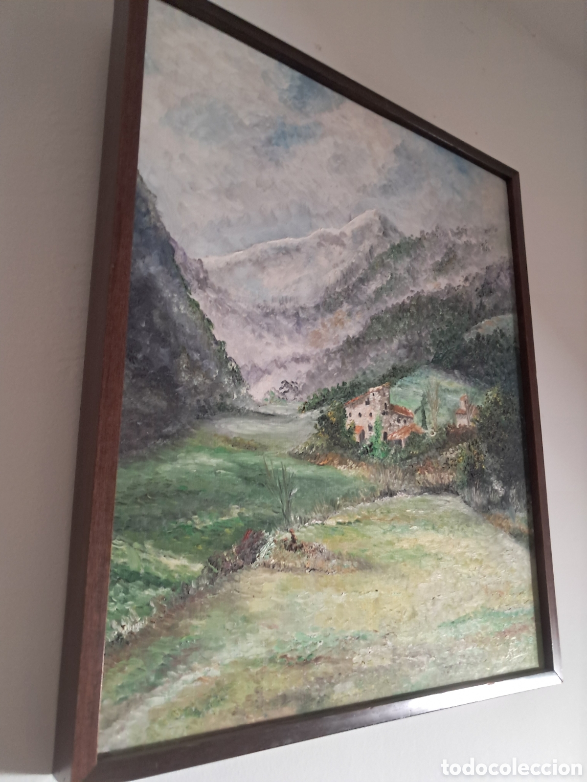 Arte: &Oacute;leo sobre lienzo - Paisaje de monta&ntilde;a - JOAN FAUSELLAS MALIRACH (Girona, 1951) - Firmado 1983