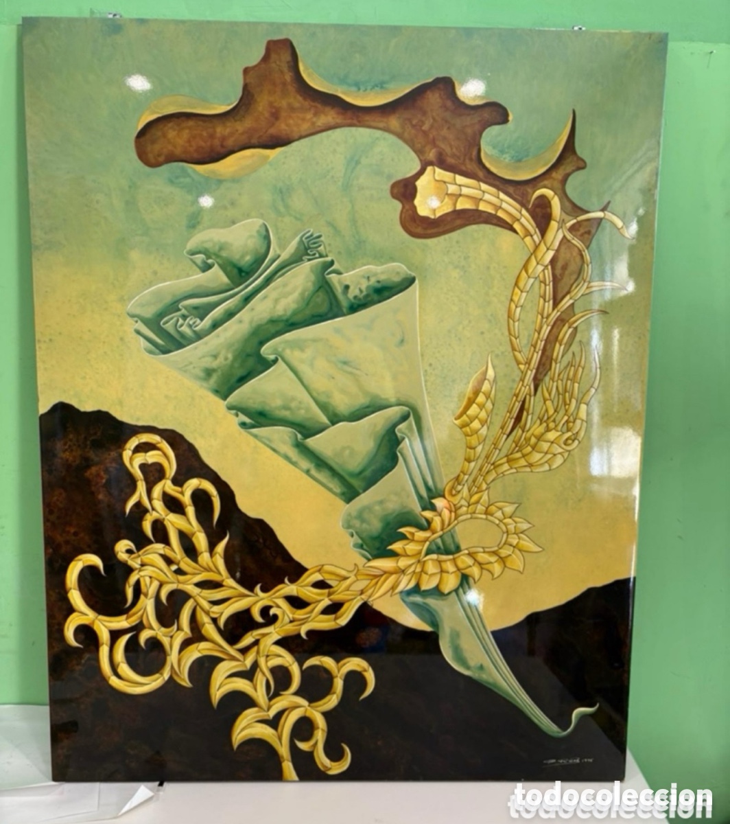 Arte: Pere Riera (1996) - &Oacute;leo original surrealista firmado - Obra n&deg; 21 - Realismo fant&aacute;stico