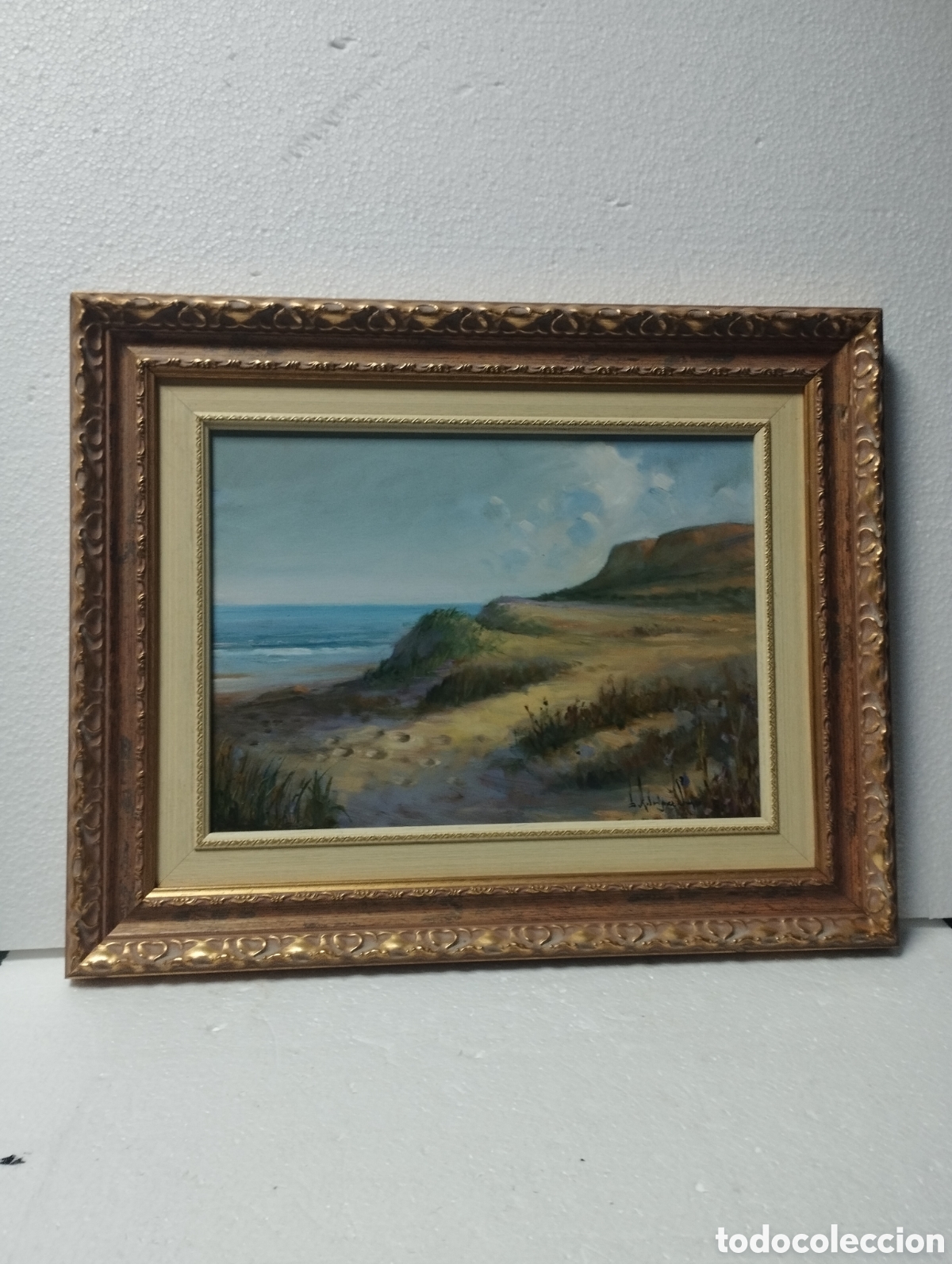 Arte: OLEO SOBRE TABLEX PLAYA CON DUNAS, EDUARDO RODRIGUEZ SAMPER, ELCHE 1922-2018.