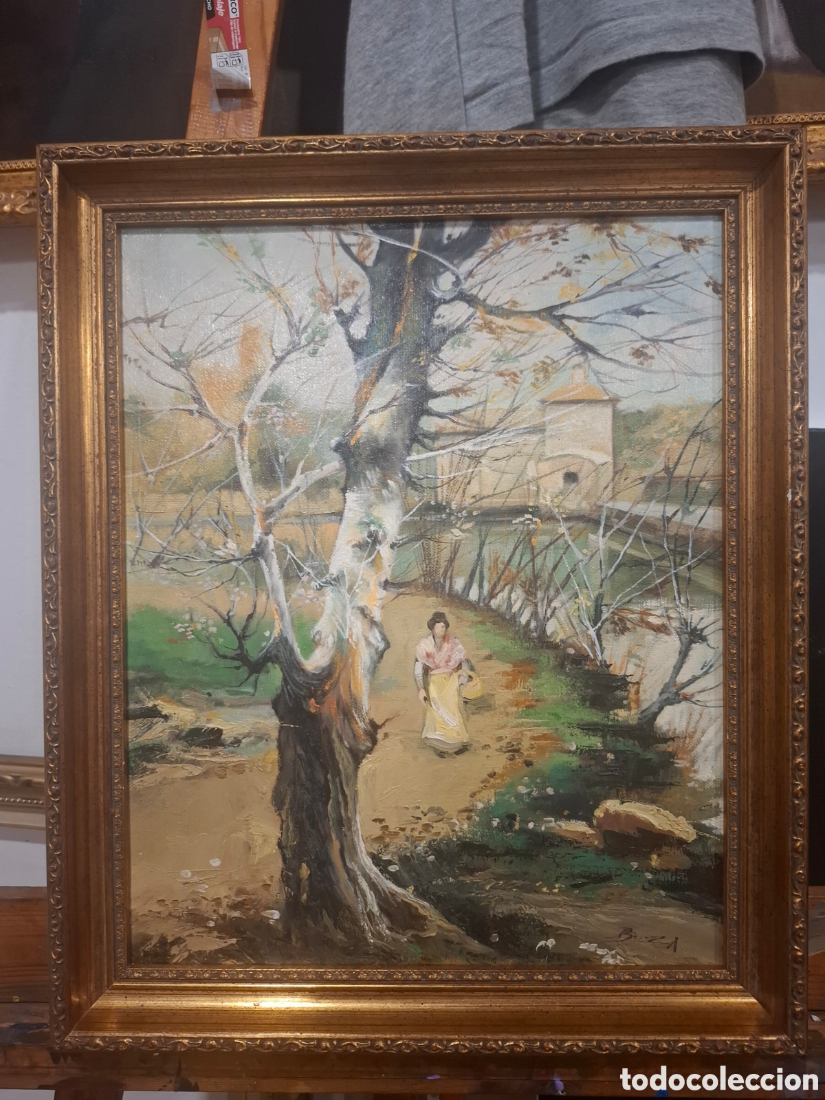 Arte: Oleo sobre lienzo paisaje 49x41