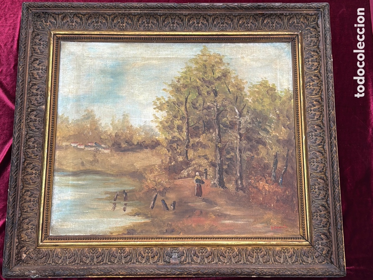 Arte: J. H. DEMOLE. &ldquo;PAISAJE CAMPESTRE&rdquo;. &Oacute;leo firmado