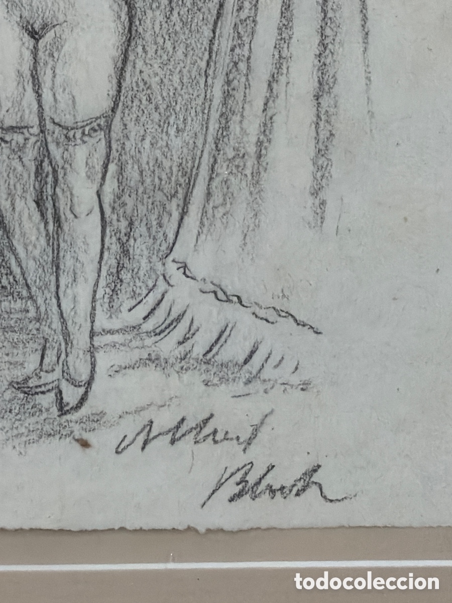 Arte: ALBERT BLOCH &ldquo;DESNUDO&rdquo;. Dibujo. - Foto 2