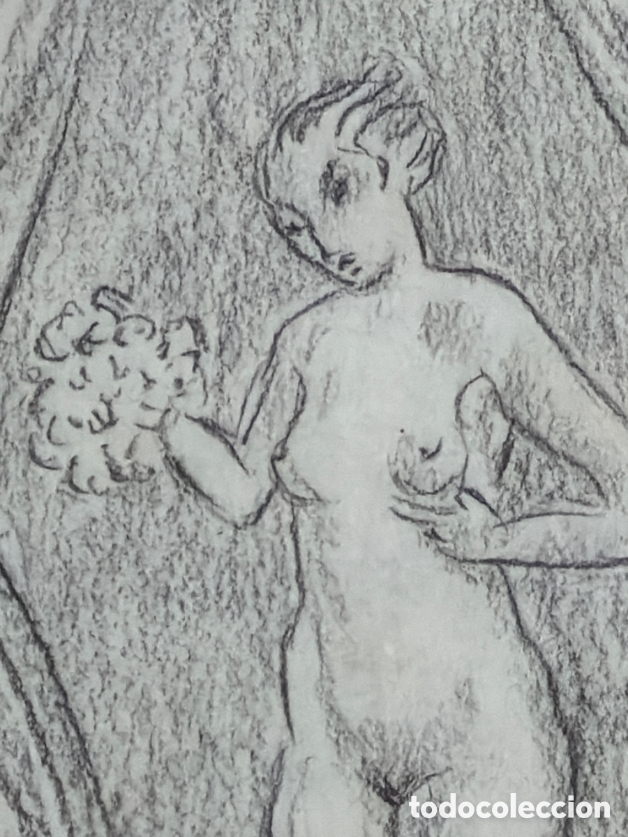 Arte: ALBERT BLOCH &ldquo;DESNUDO&rdquo;. Dibujo. - Foto 5
