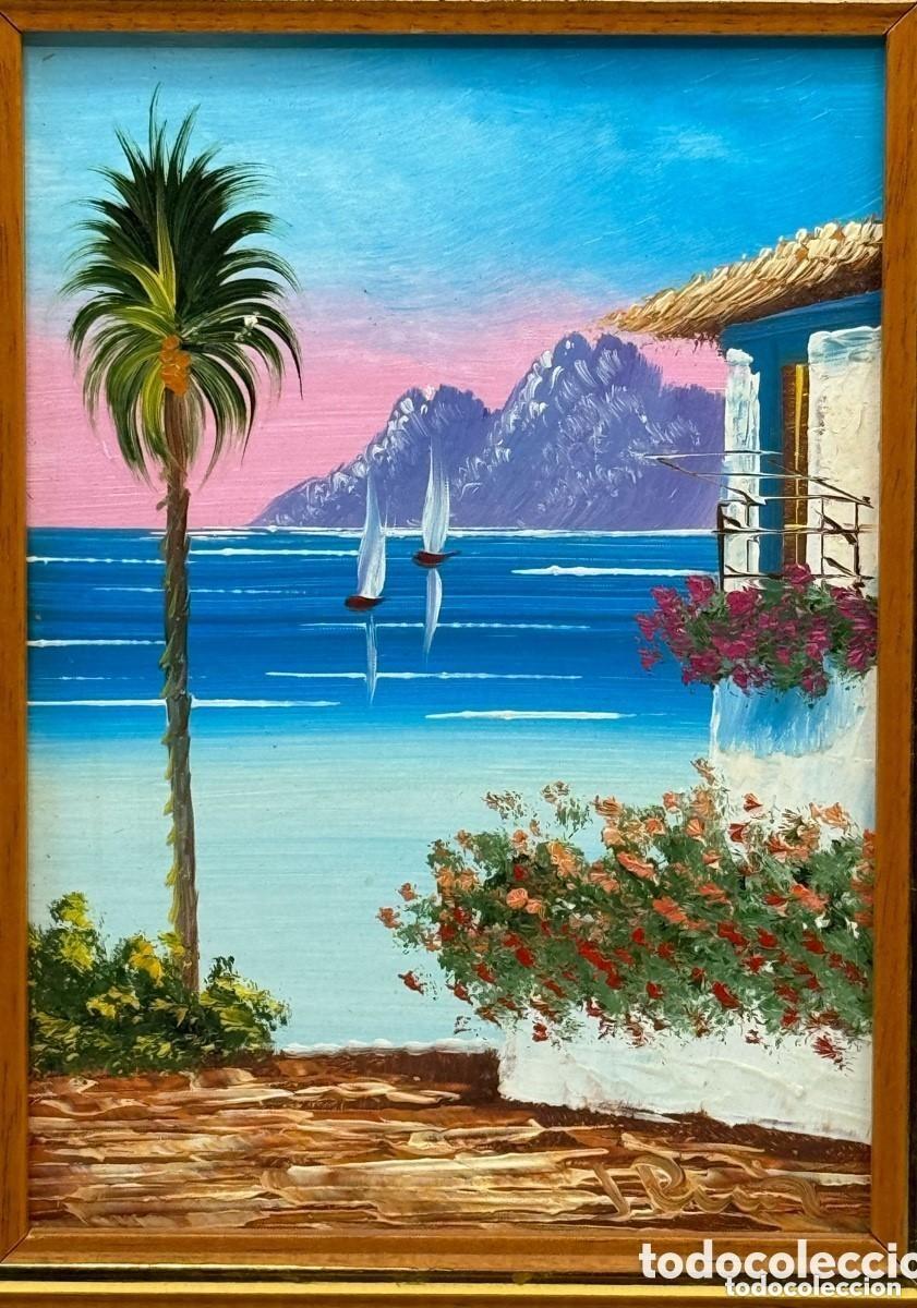 Arte: Pintura &Oacute;leo de Paisaje mar&iacute;timo Enmarcado
