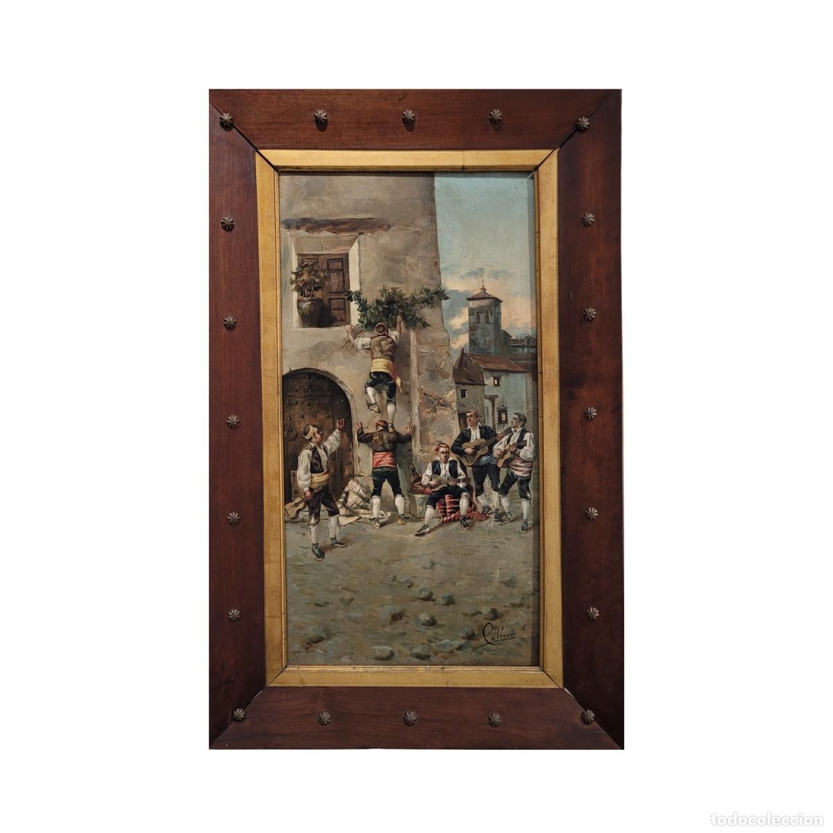 Arte: &Oacute;leo sobre lienzo &ldquo;Los baturros de Arag&oacute;n&rdquo;, Costumbrismo, f. s. XIX &ndash; pps. s. XX - Espa&ntilde;a