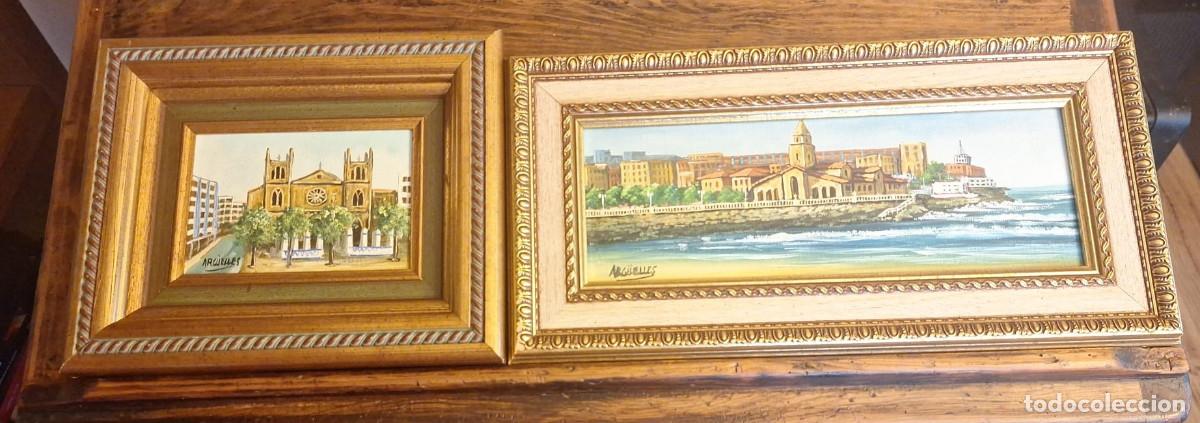 Arte: Dos Oleos sobre Tabla Gij&oacute;n Asturias