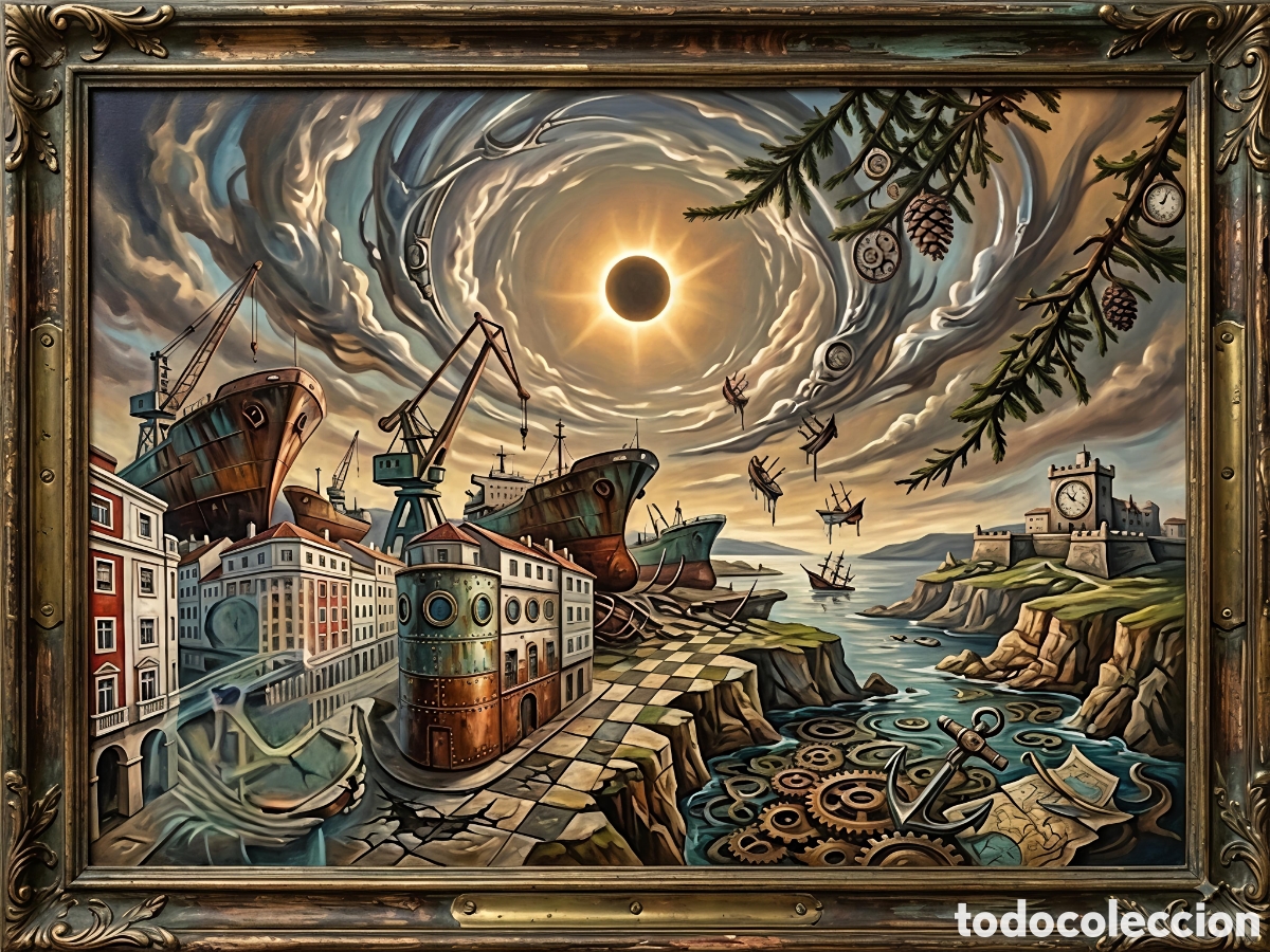 Arte: &Oacute;leo sobre lienzo Enrique V Eclipse en Ferrol