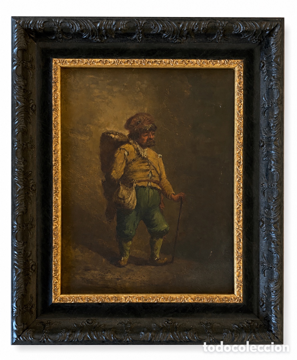 Arte: &Oacute;leo antiguo viajero firmado y fechado 1778