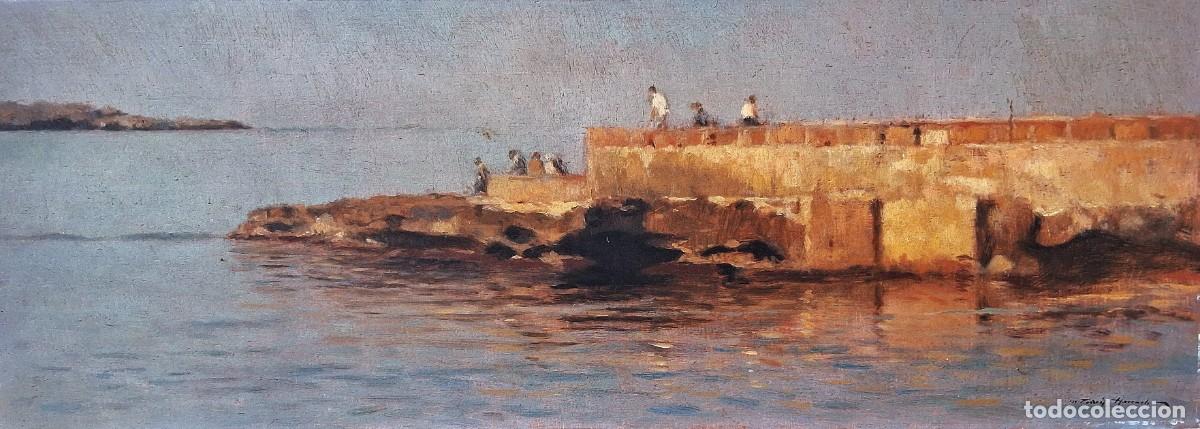 Arte: Tom&agrave;s HORRACH BIBILONI (PALMA,1947-2012) &rdquo;ESCOLLERA&rdquo; CAN PASTILLA,MALLORCA, &Oacute;LEO / TABLA (44 x 16)