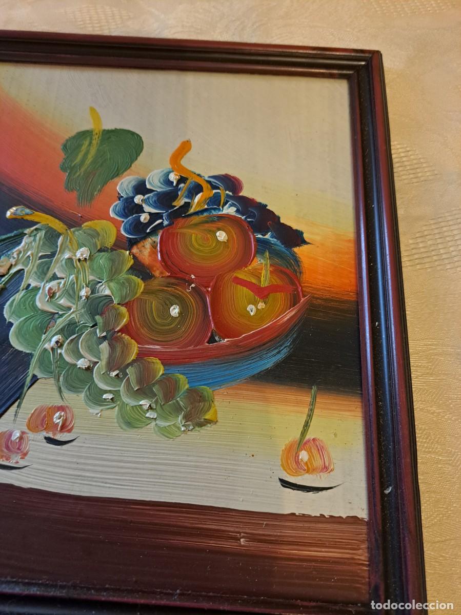 Arte: Cuadro bodeg&oacute;n de frutas en oleo sobre madera. - Foto 4