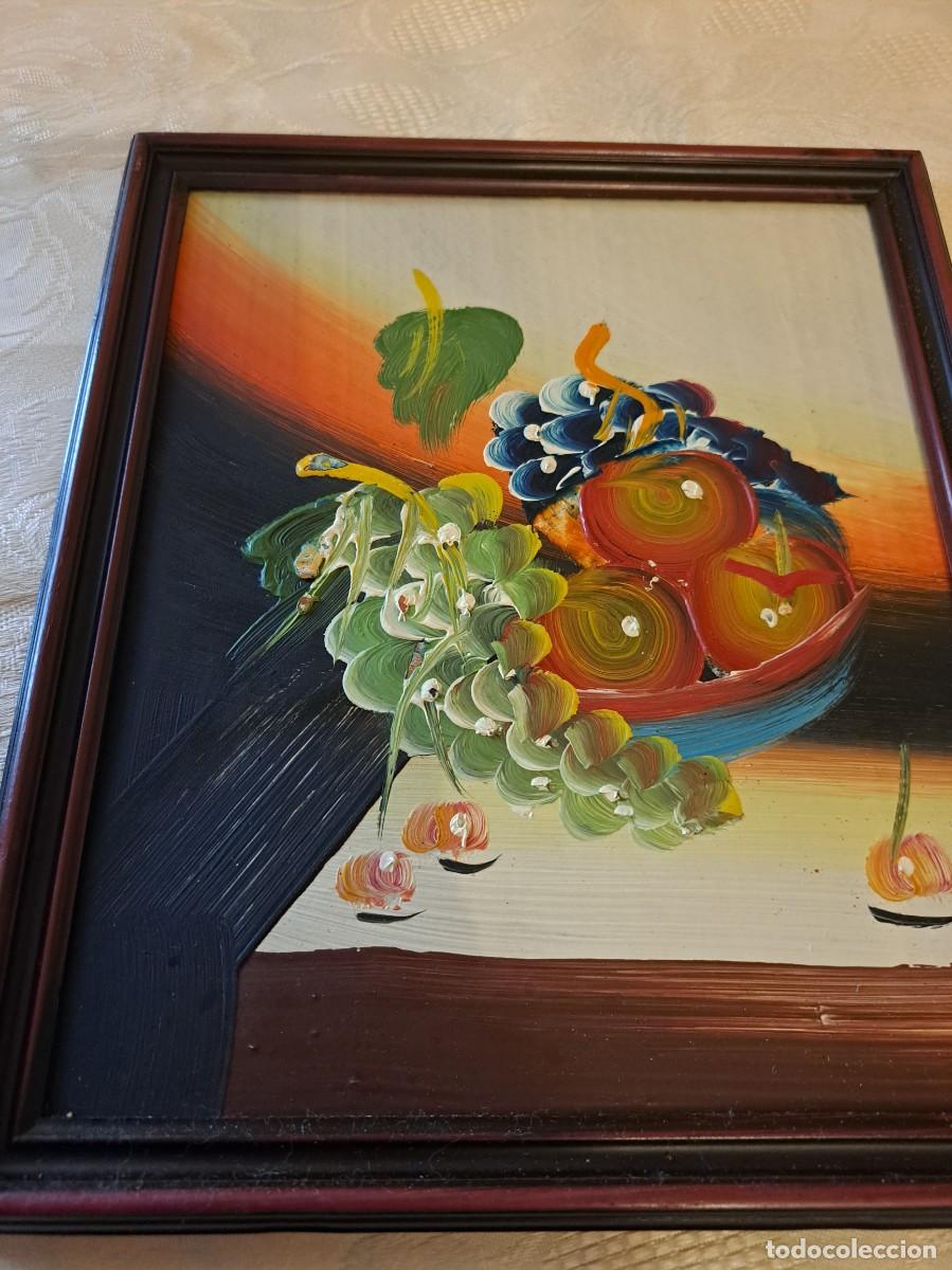 Arte: Cuadro bodeg&oacute;n de frutas en oleo sobre madera. - Foto 5