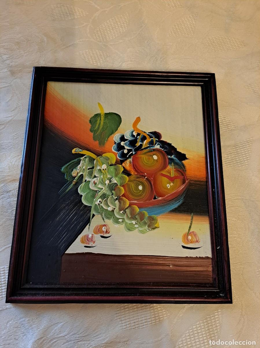 Arte: Cuadro bodeg&oacute;n de frutas en oleo sobre madera. - Foto 6