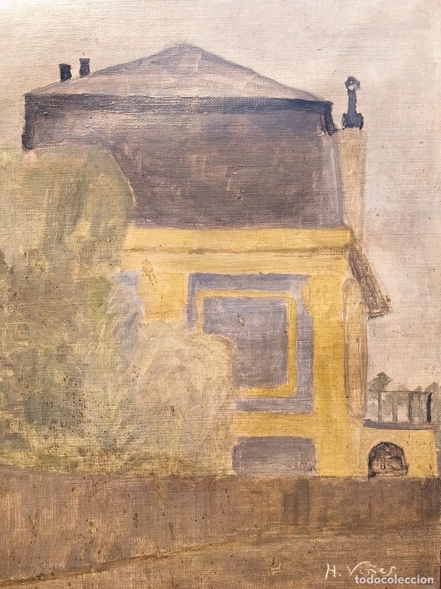 Arte: ATRIBUIDO A HERNANDO VI&Ntilde;ES. CHALET EN SAN SEBASTI&Aacute;N. &Oacute;LEO SOBRE CART&Oacute;N ENTELADO. FIRMADO.