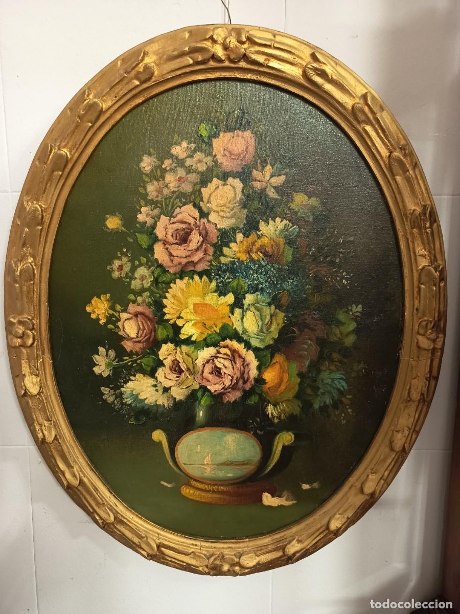 Art: Bodeg&oacute;n de flores sobre tabla 70x63 cm