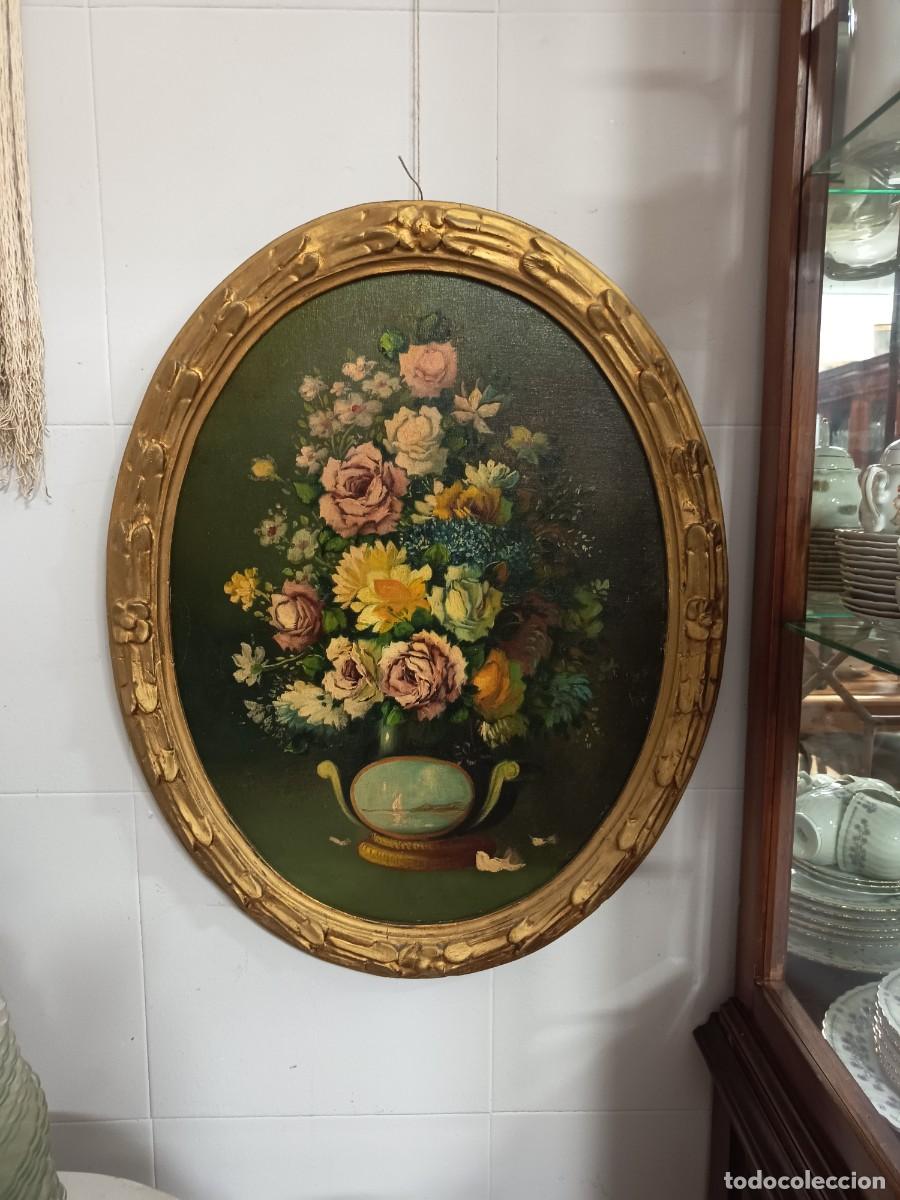 Arte: Bodeg&oacute;n de flores sobre tabla 70x63 cm - Foto 2