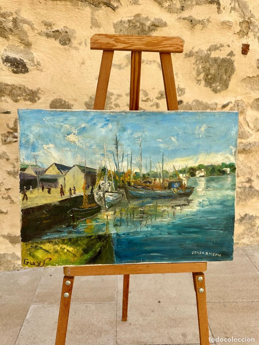 Arte: &Oacute;leo original Guy Pennamen (1932-2022) Puerto Concarneau