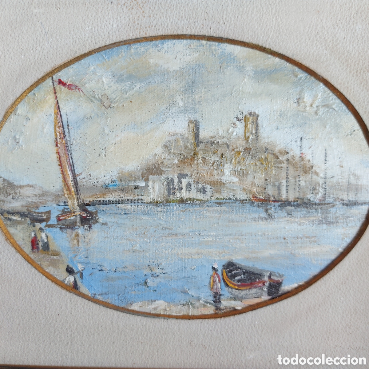 Arte: &rdquo;PANORAMICA PORTUARIA&rdquo; OLEO EPOCA