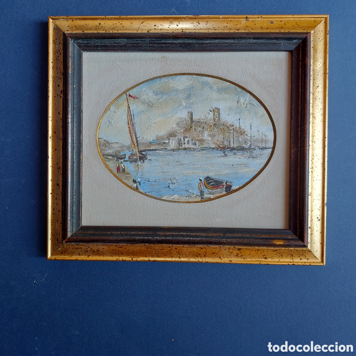 Arte: &rdquo;PANORAMICA PORTUARIA&rdquo; OLEO EPOCA