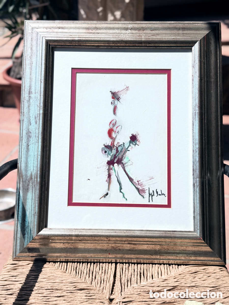 Arte: Retrato expresionista &ndash; Obra original firmada &ndash; Autor por identificar