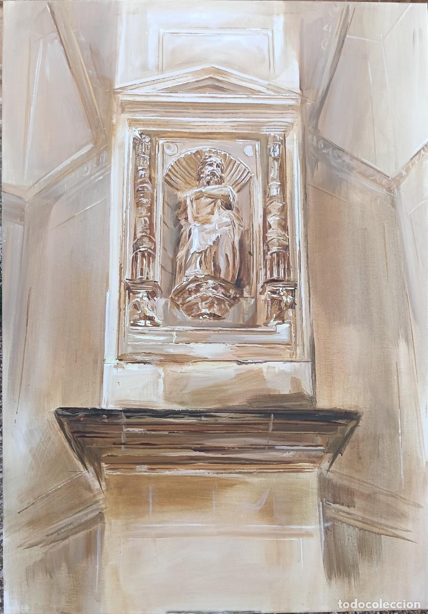 Arte: . Acr&iacute;lico sobre lienzo &rdquo;Escultura, monasterio de Ucl&eacute;s&rdquo; 116X81cm. Jessica Gonpra