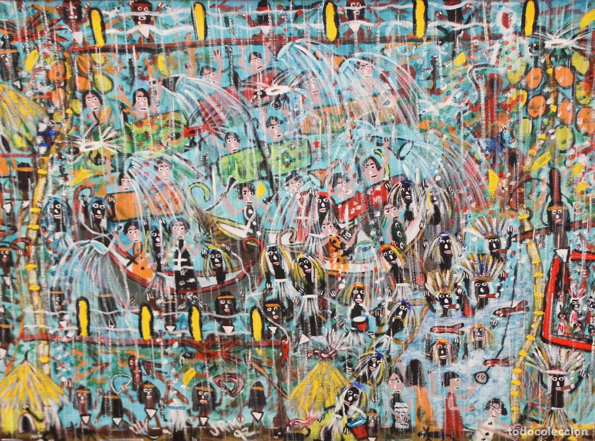 Arte: JOSE RAFAEL MIJARES (Venezuela, 1957) OLEO SOBRE TELA TITULADO TERCER VIAJE DE COLON