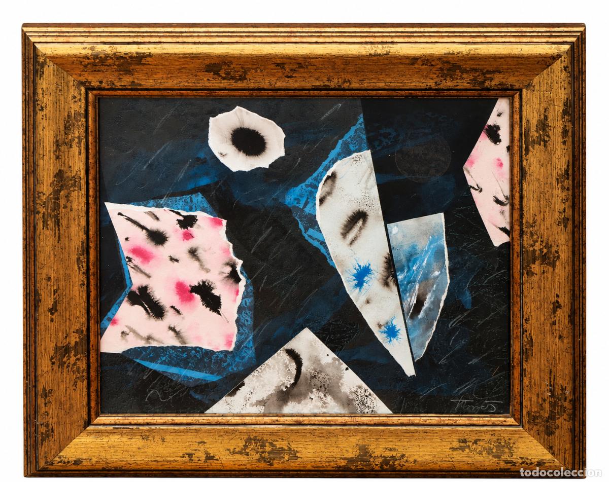 Arte: JOAN JOSEP THARRATS (1918 - 2001) TECNICA MIXTA SOBRE PAPEL DE TEMA ABSTRACTO