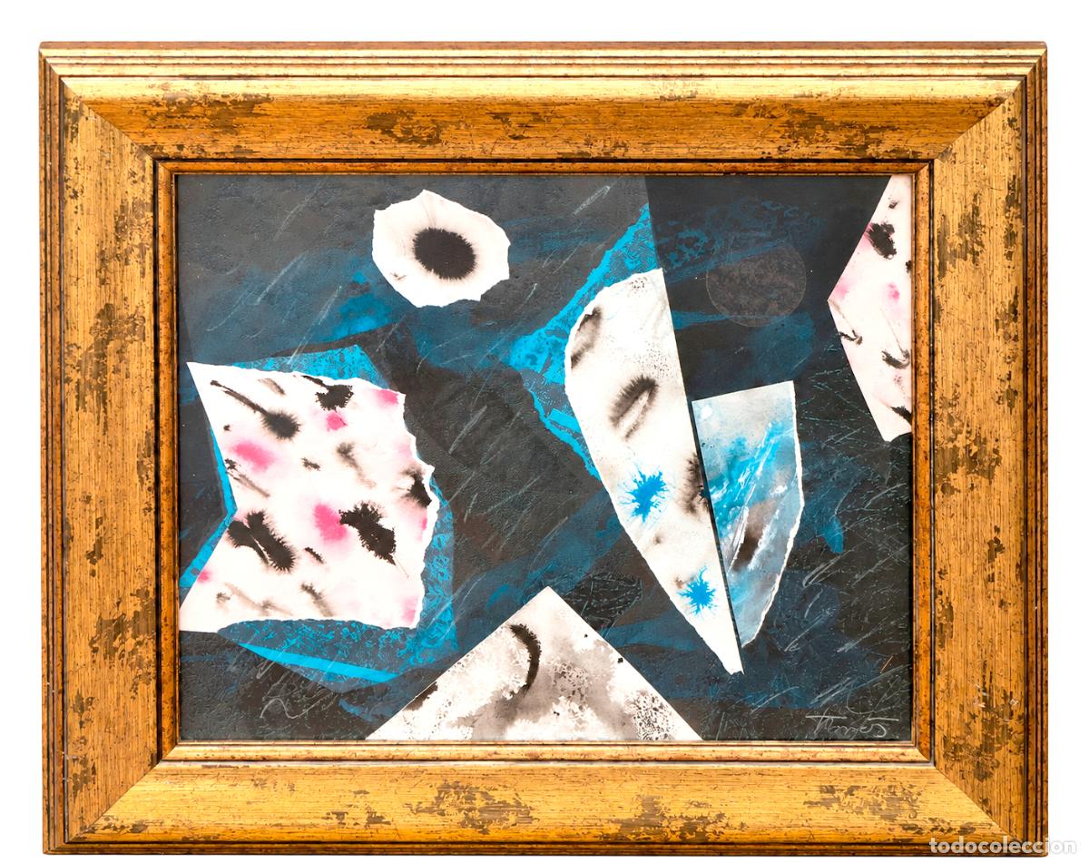 Arte: JOAN JOSEP THARRATS (1918 - 2001) TECNICA MIXTA SOBRE PAPEL DE TEMA ABSTRACTO