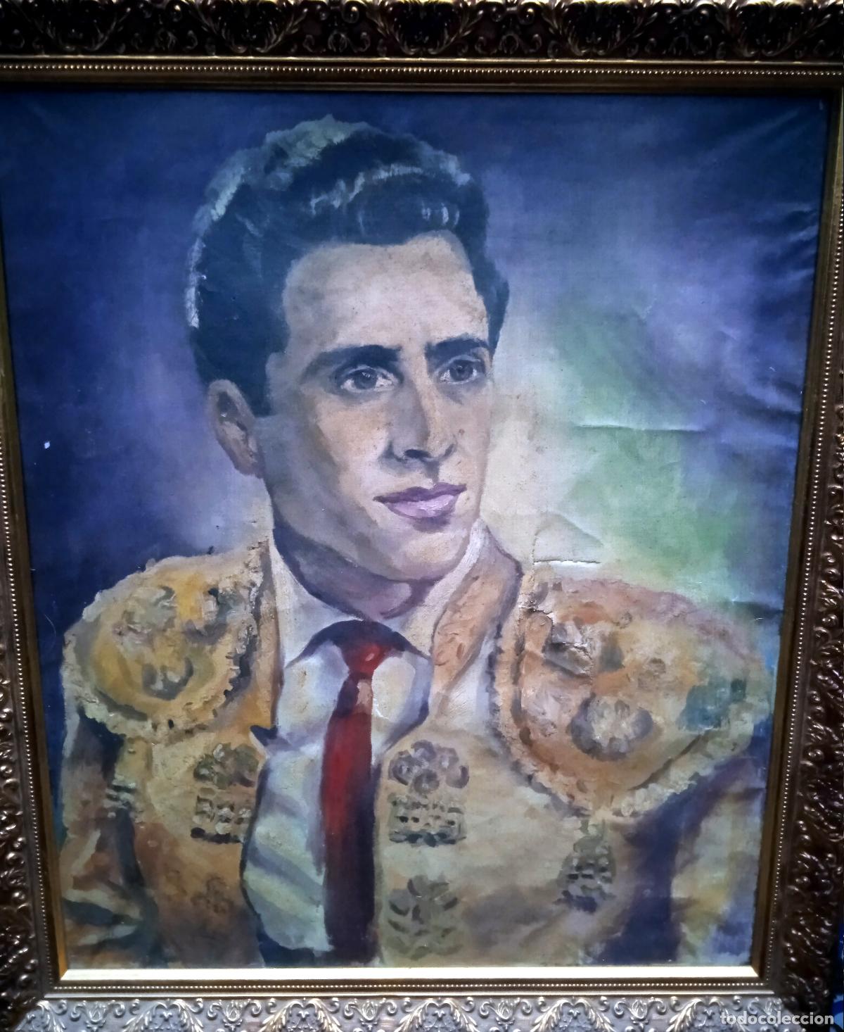 Arte: Retrato de torero. &Oacute;leo sobre lienzo. Sin firmar