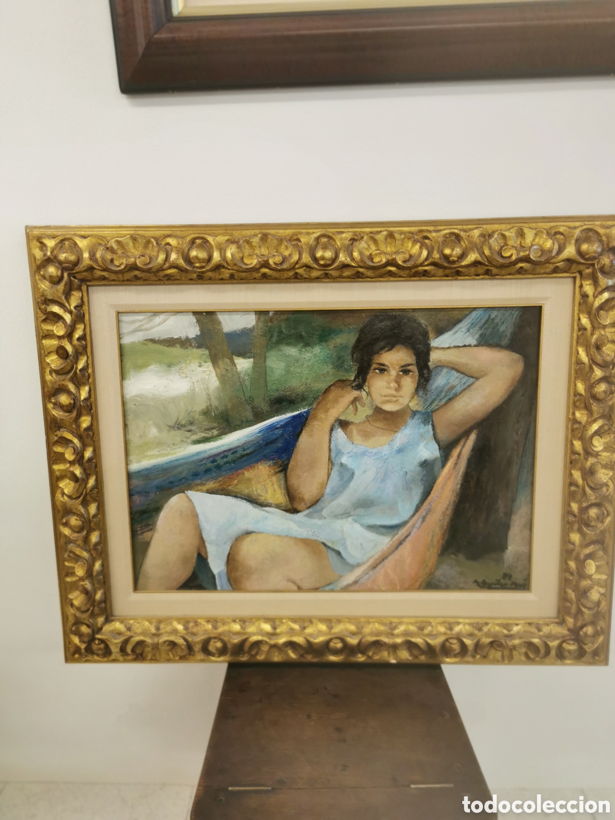 Arte: Pintura oleo sobre tablex 70. 50 cm Ramon Aguilar Mor&egrave; 1989