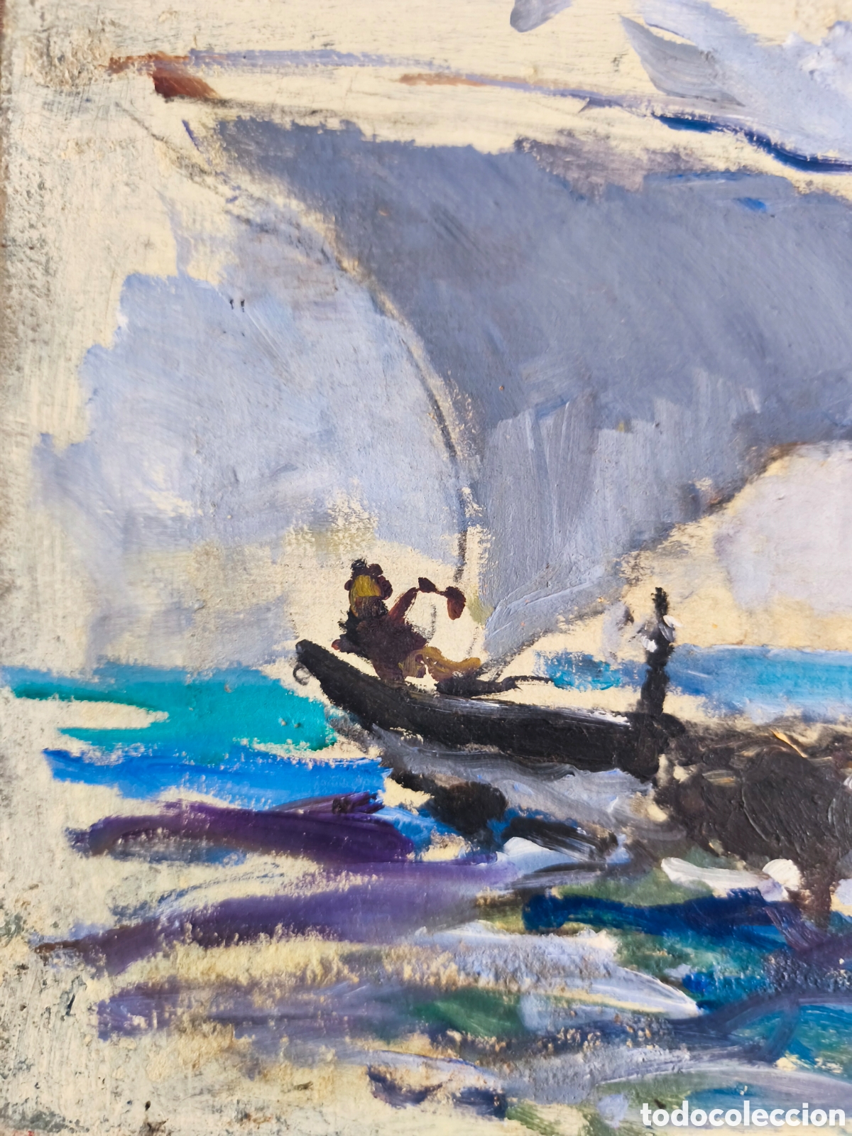 Arte: C&Iacute;RCULO DE SOROLLA. BUEYES EN LA PLAYA. - Foto 2