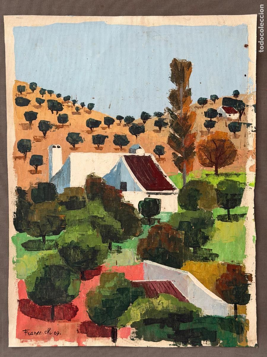 Arte: France ch. &Oacute;leo lienzo del a&ntilde;o 1969 . posible France Charles , paisaje , R774