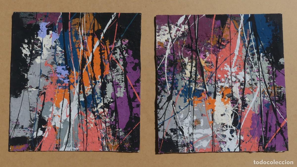 Arte: LOTE DE DOS PINTURAS - ESCULTURA ABSTRACTAS DE JOSE SANZ SALA SOBRE TABLERO ( SOLO RECOGIDA )
