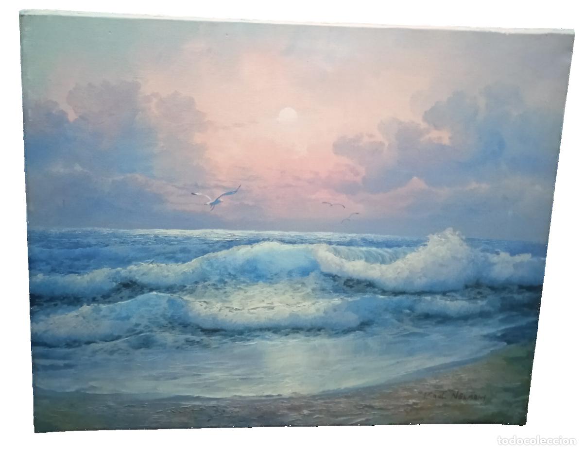 Arte: Karl Neumann (1891&ndash;1985): Marina con gaviotas