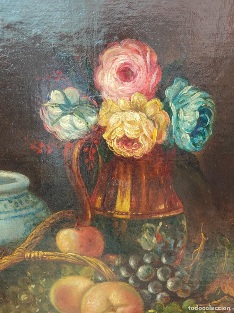 Arte: Bodegon con frutas y jarrones de principios del siglo XIX - Foto 3