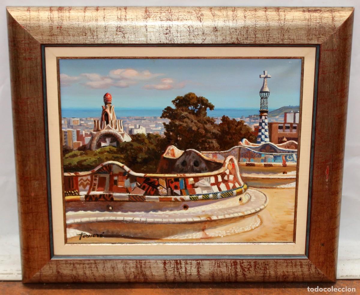 Arte: FRANCESC TORNER&Oacute; G&Oacute;MEZ (1934) OLEO SOBRE TELA. PARQUE GUELL DE BARCELONA
