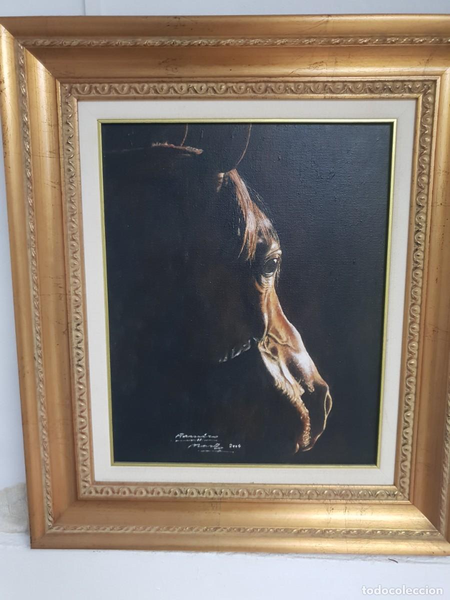 Arte: Oleo sobre tabla cabeza caballo firmado ramiro marzo