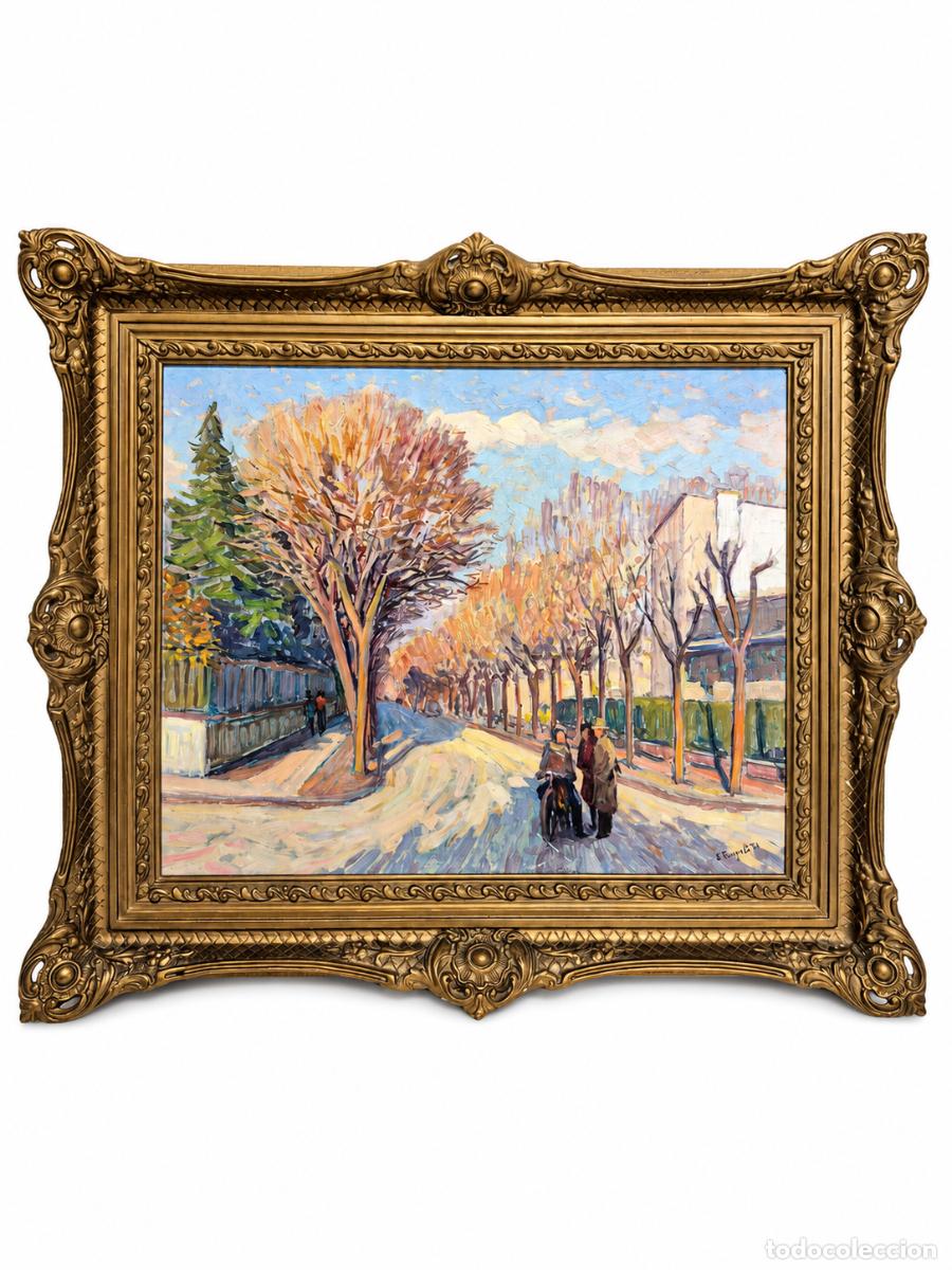 Arte: Sebasti&agrave; Congost (Olot 1919-2009) - &Oacute;leo sobre Tablex - A&ntilde;o 77 - Paseo Urbano de Olot