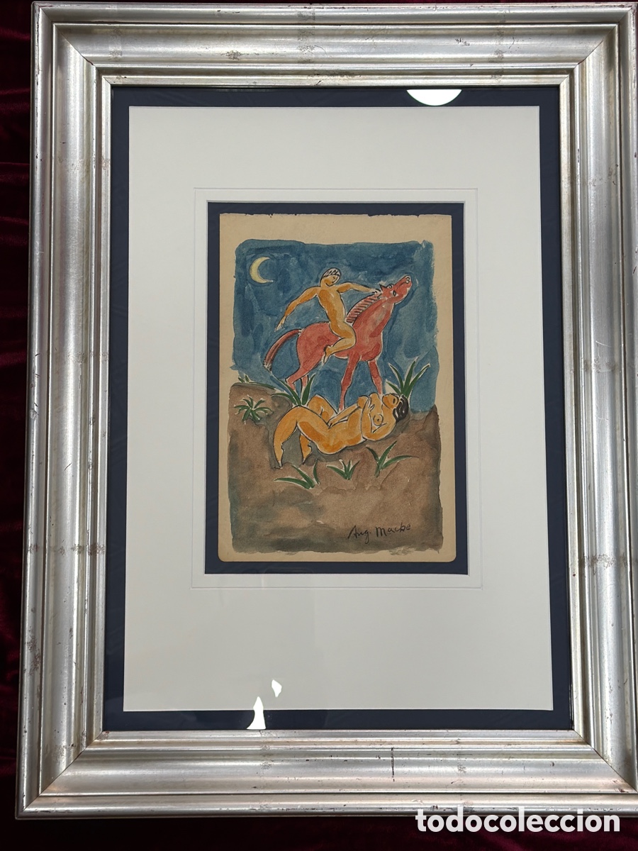 Arte: AUG. MACKE. &ldquo;ESCENA ALEGOTICA&rdquo;. ACUARELA