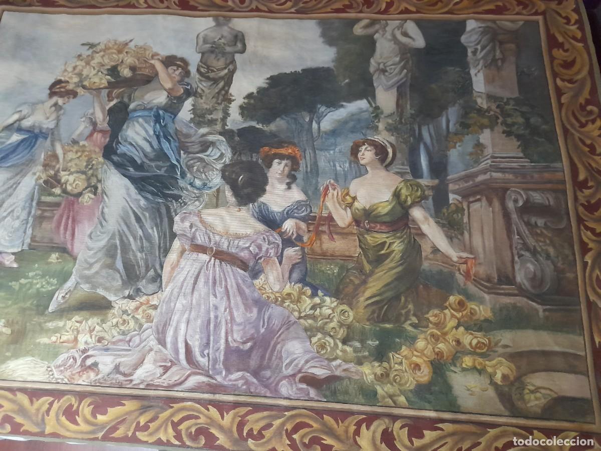 Arte: Tapiz gran formato 1,96 x 1,37 metros, pintado al oleo &ndash; Escena aleg&oacute;rica cl&aacute;sica (ca. 1890&ndash;1910)