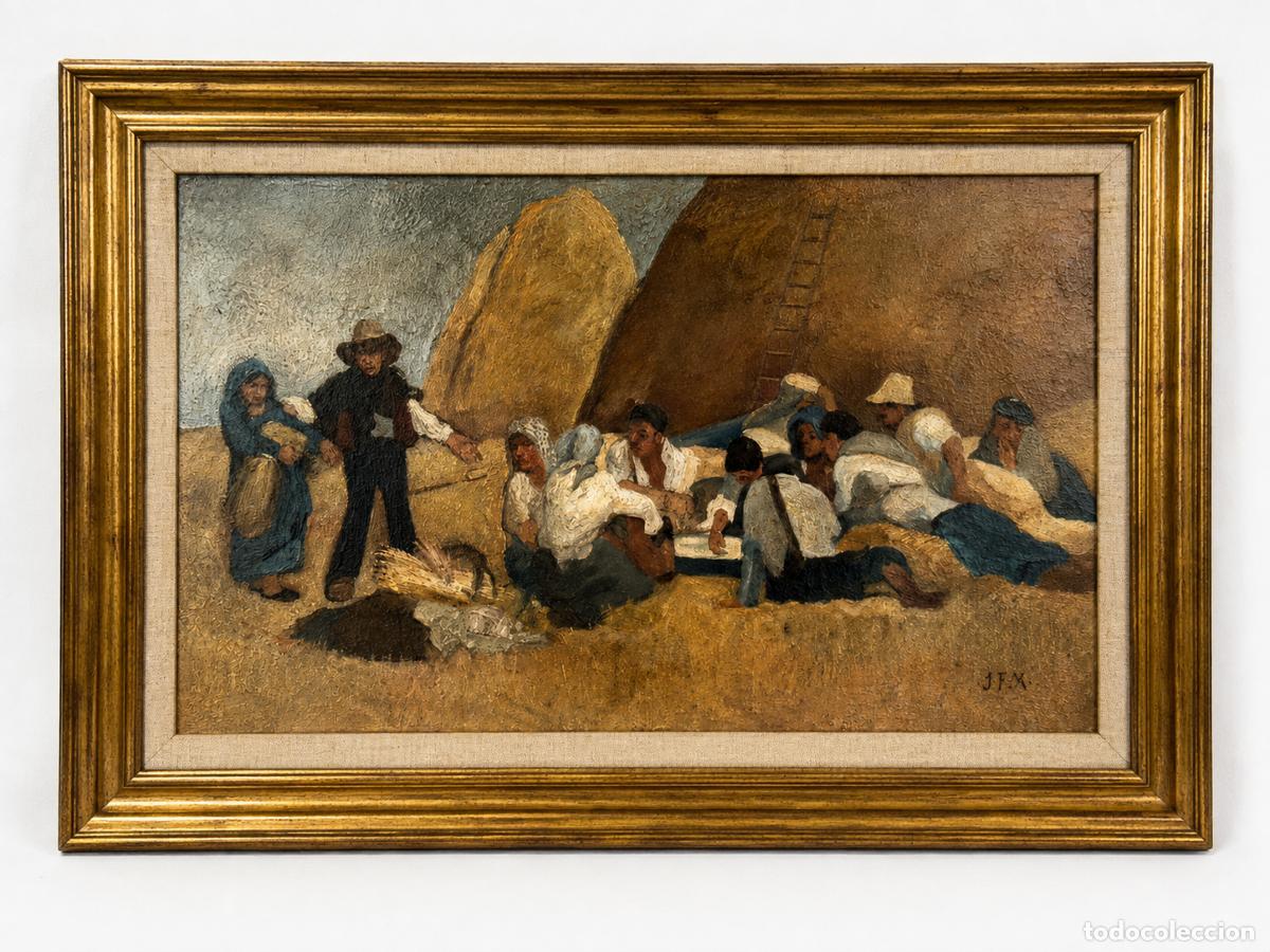 Art: LA COMIDA DE LOS SEGADORES - OLEO TELA - J.F.M.