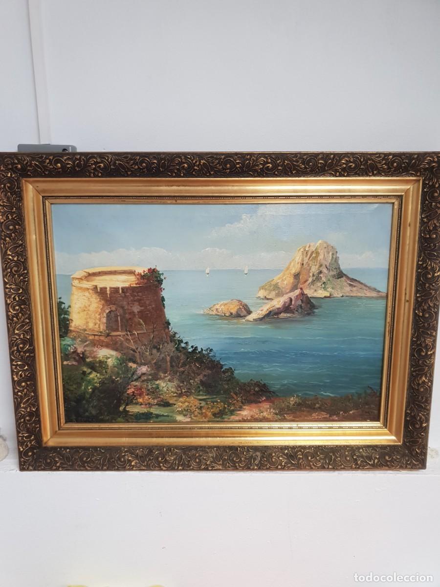Arte: Oleo sobre lienzo paisaje ibiza firmado forti