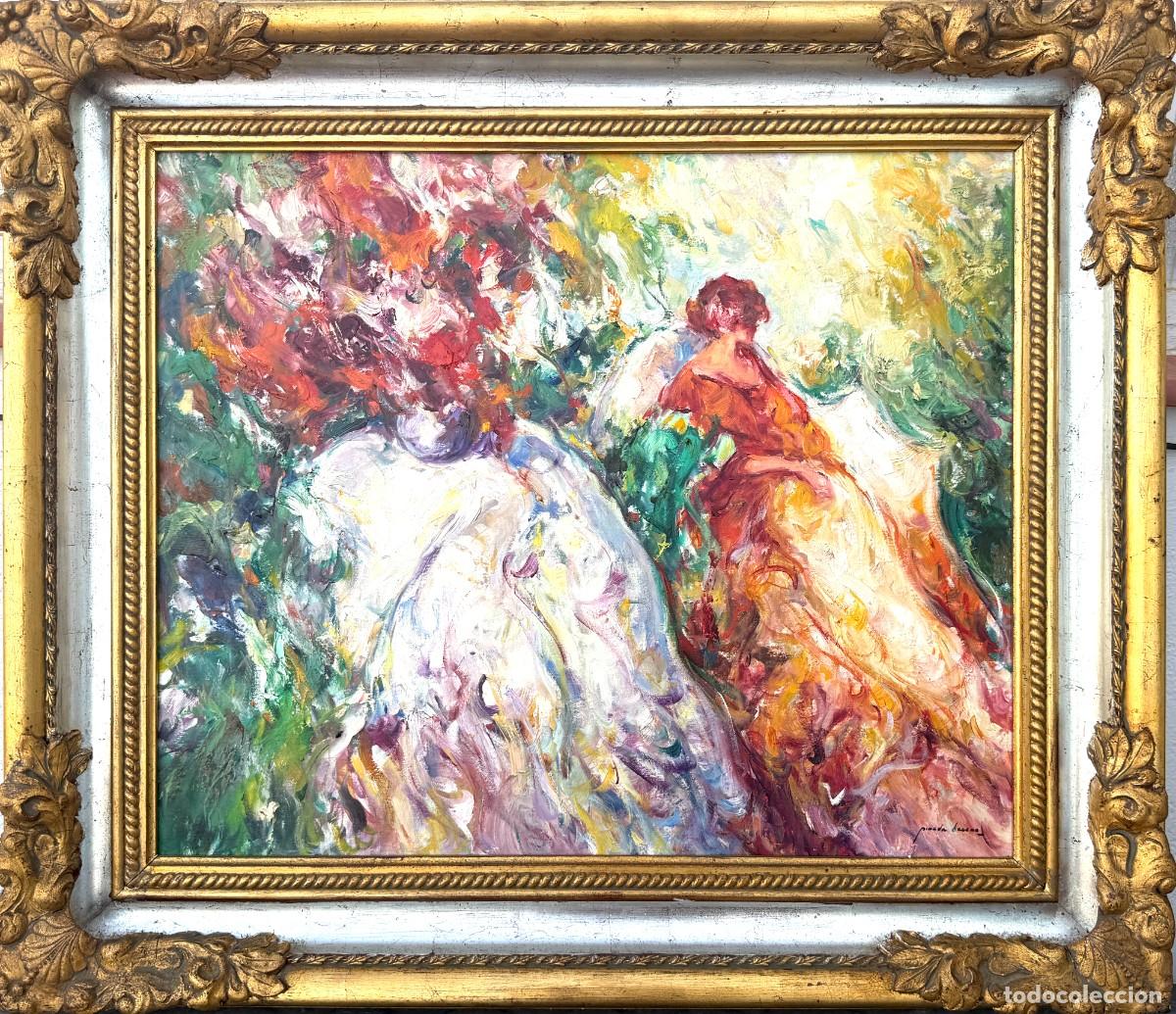 Arte: Jos&eacute; Antonio Pineda Bueno - Luz en el jard&iacute;n - &oacute;leo sobre lienzo 54 x 65 cm