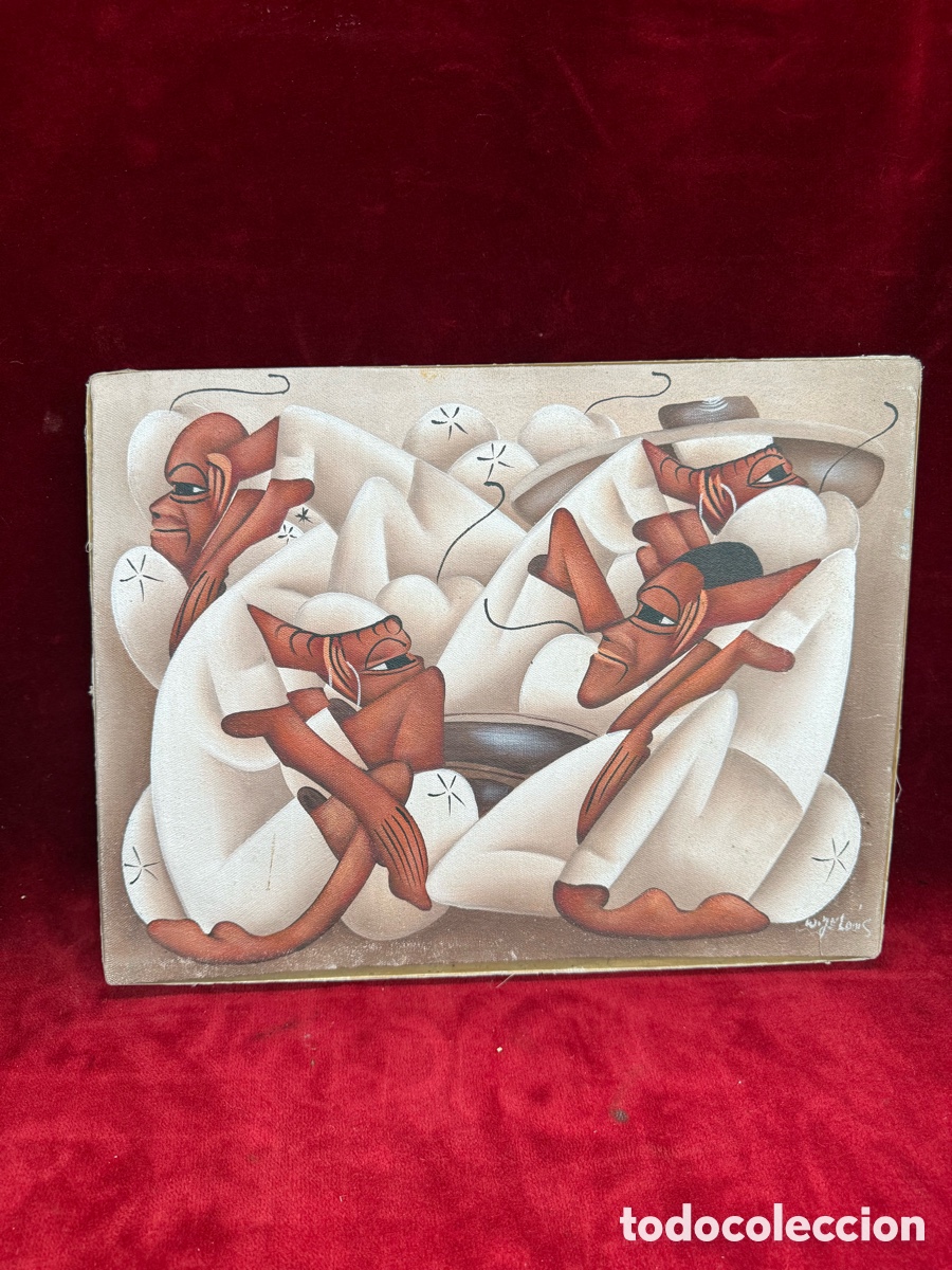 Arte: Bonito cuadro de Pintura Etnica Haitiana,Jean Louis!
