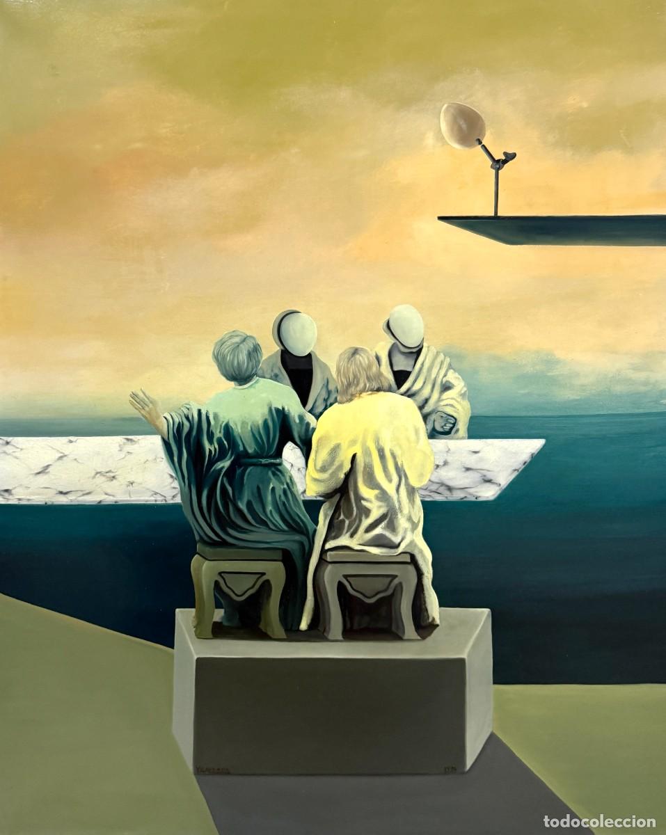 Arte: Francesc Vilaplana &ndash; Gran &oacute;leo surrealista catal&aacute;n de 1974 &ndash; Figuras y huevo c&oacute;smico