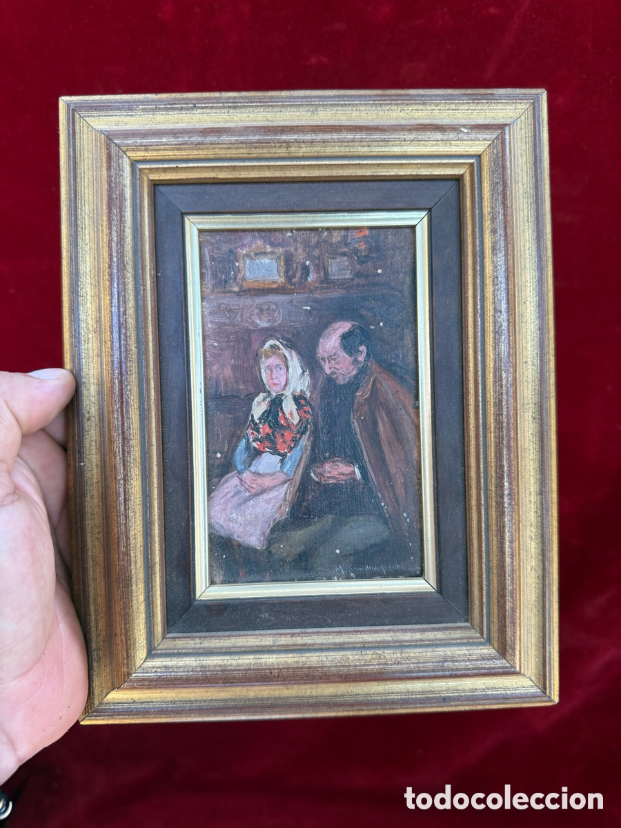 Arte: Antiguo cuadro de 1912 De M.Sanchez con dedicatoria!